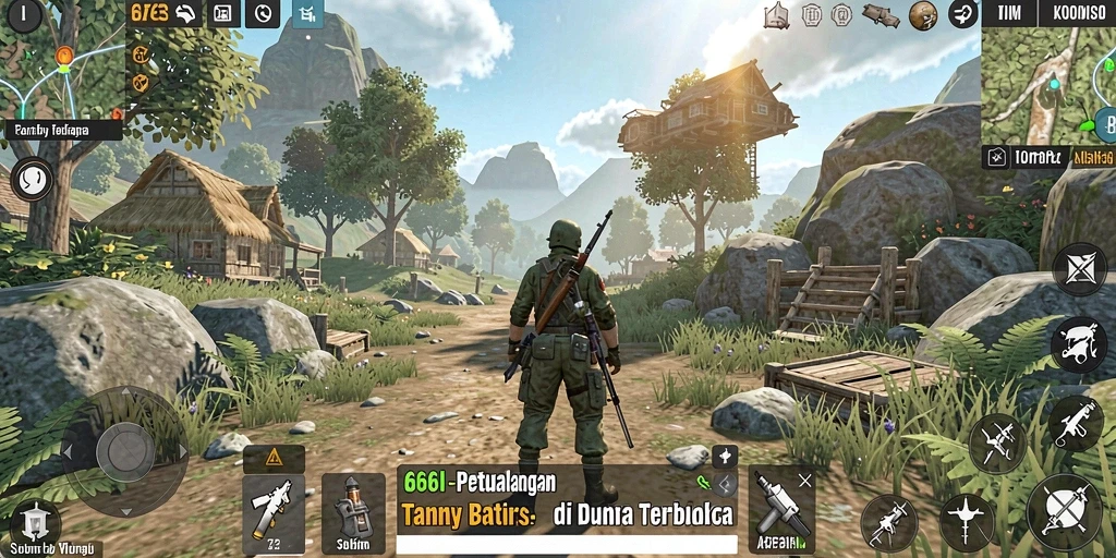 Tampilan gameplay 666I yang menakjubkan di dunia terbuka.