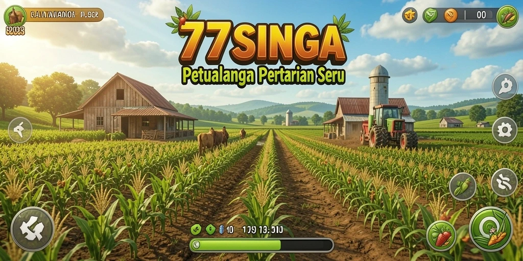 Screenshot game 77SINGA menampilkan aktivitas pertanian yang seru.