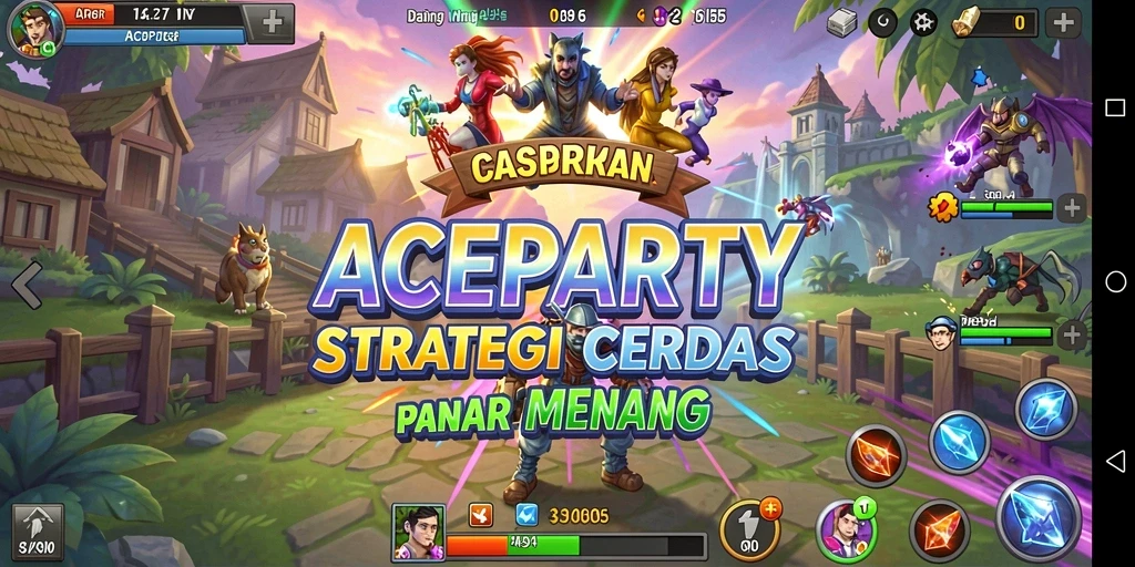 Screenshot dari gameplay ACEPARTY yang menunjukkan strategi yang mendebarkan.