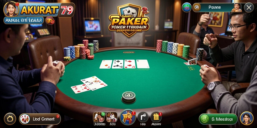 Tampilan permainan poker seru dan kompetitif di AKURAT79.