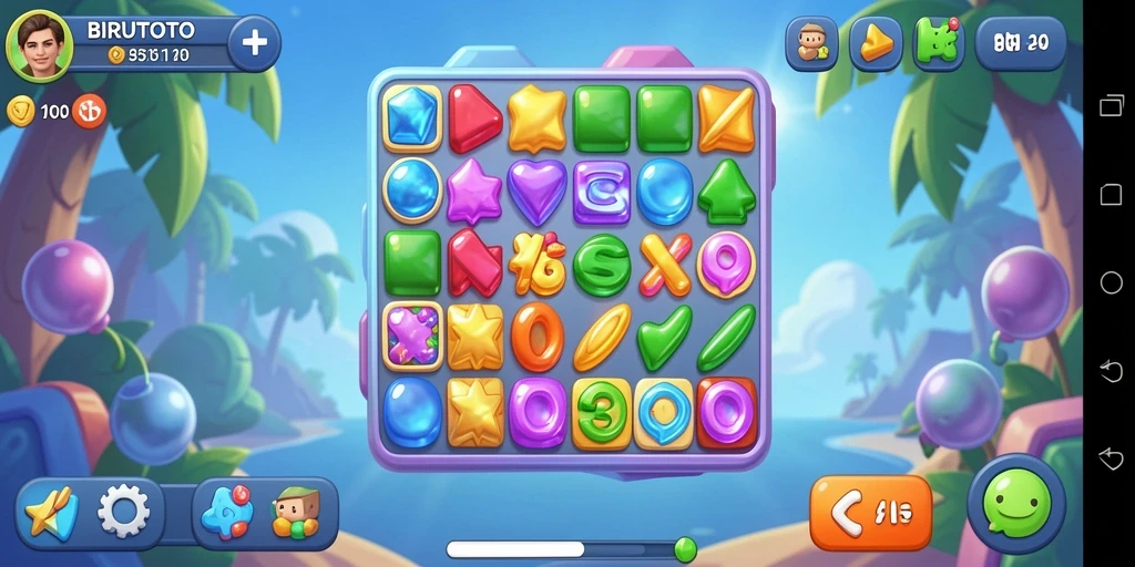 Tampilan gameplay BIRUTOTO yang seru dan penuh warna
