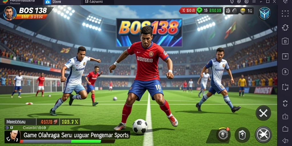 Screenshot gameplay BOS138 menunjukkan aksi seru dalam pertandingan olahraga.