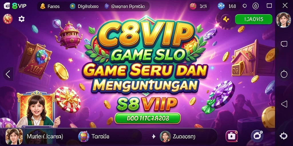 Tampilan menarik dari gameplay C8VIP yang penuh warna.