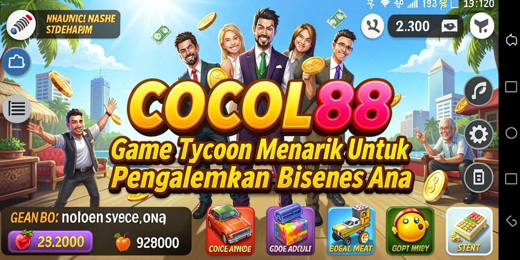 Screenshot gameplay COCOL88 menunjukkan manajemen bisnis yang seru.