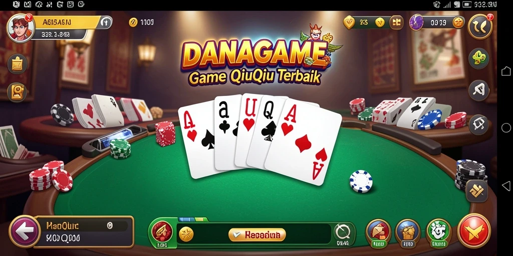 Tangkapan layar sesi gameplay QiuQiu yang seru di DANAGAME.