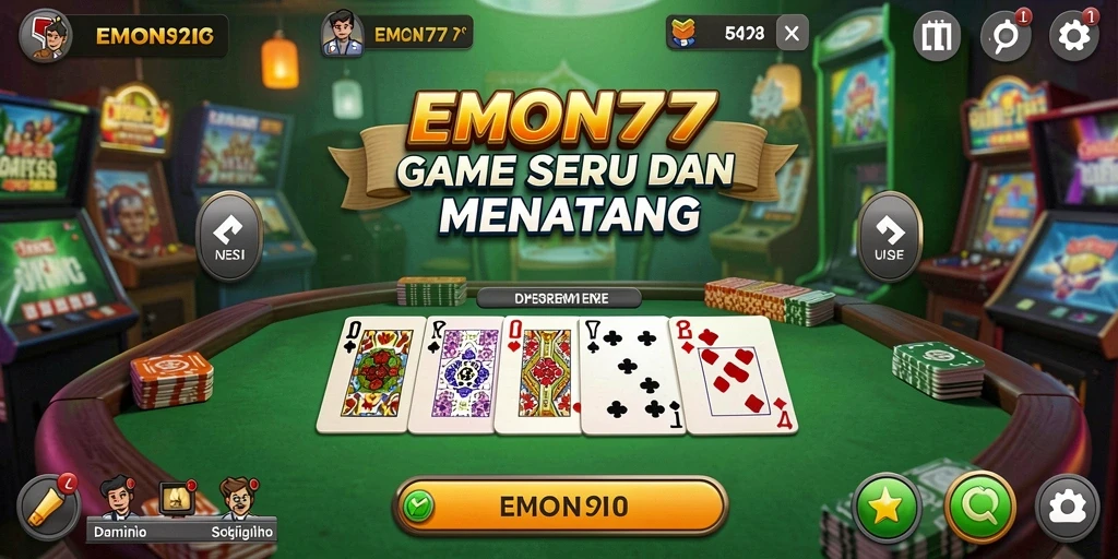 Screenshot gameplay domino seru di EMON77