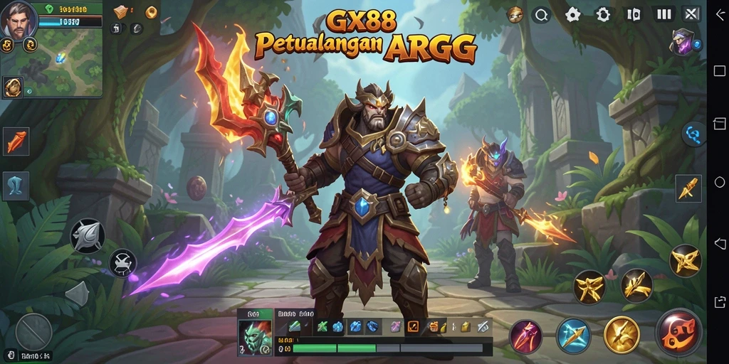 Screenshot gameplay GX88 menampilkan pertempuran yang intens dan grafis yang memukau.