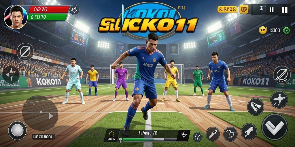 Tampilan gameplay KOKO11 yang seru dengan aksi olahraga animasi.
