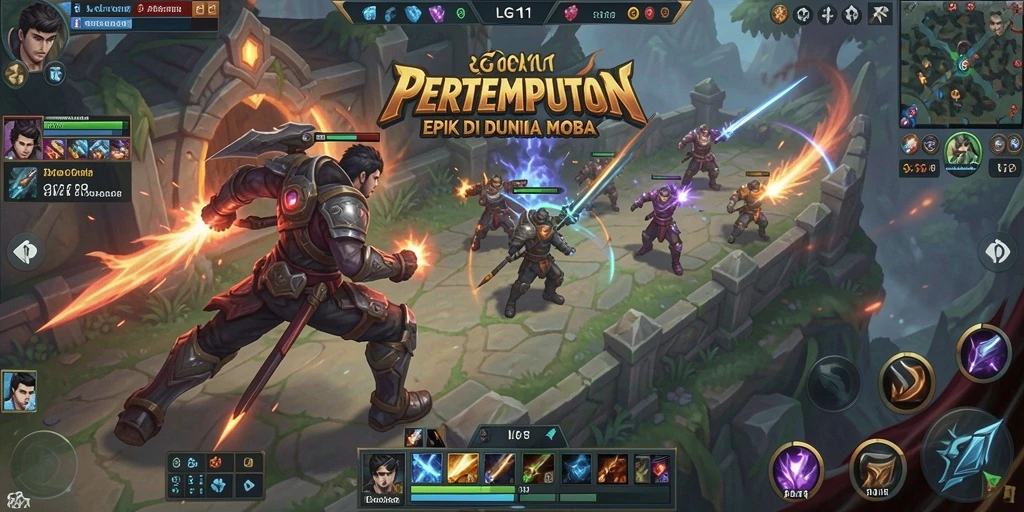 Screenshot LG111 menampilkan aksi seru dalam permainan MOBA.
