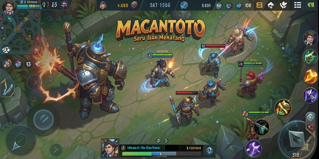 Tangkap momen aksi seru dalam permainan MOBA.