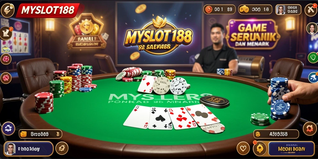 Tampilan gameplay poker mendebarkan di MYSLOT188.