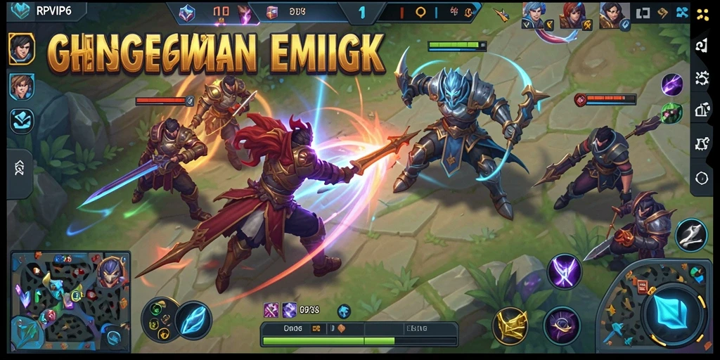 Tampilan gameplay RPVIP6 yang seru saat pertempuran epik antar tim.