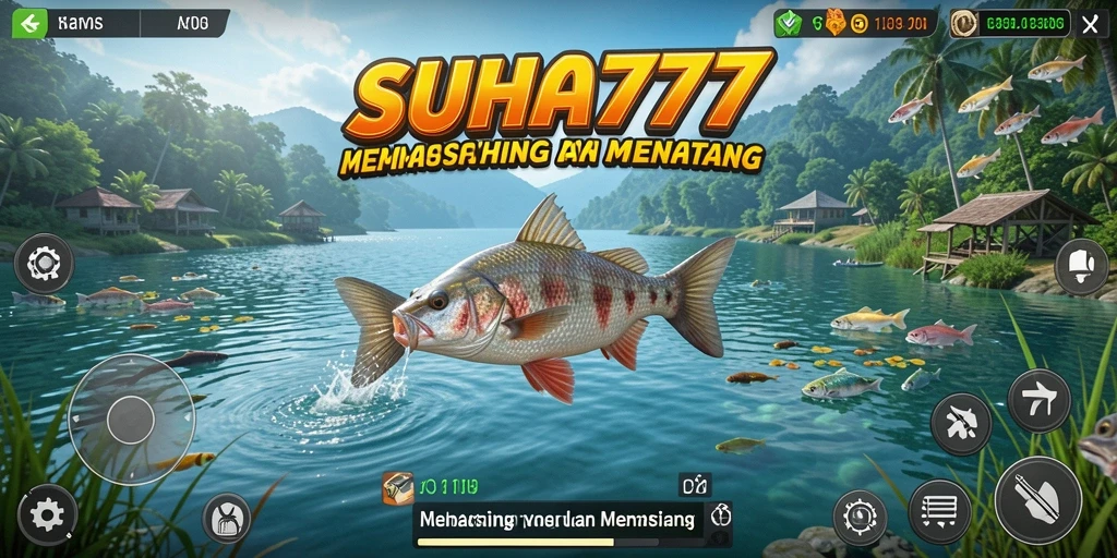 Tampilan gameplay memancing yang seru dalam SUHU777.