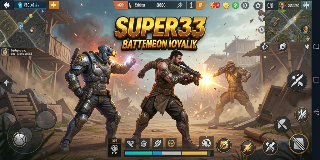Gameplay menarik dari SUPER33 dalam pertempuran Battle Royale.